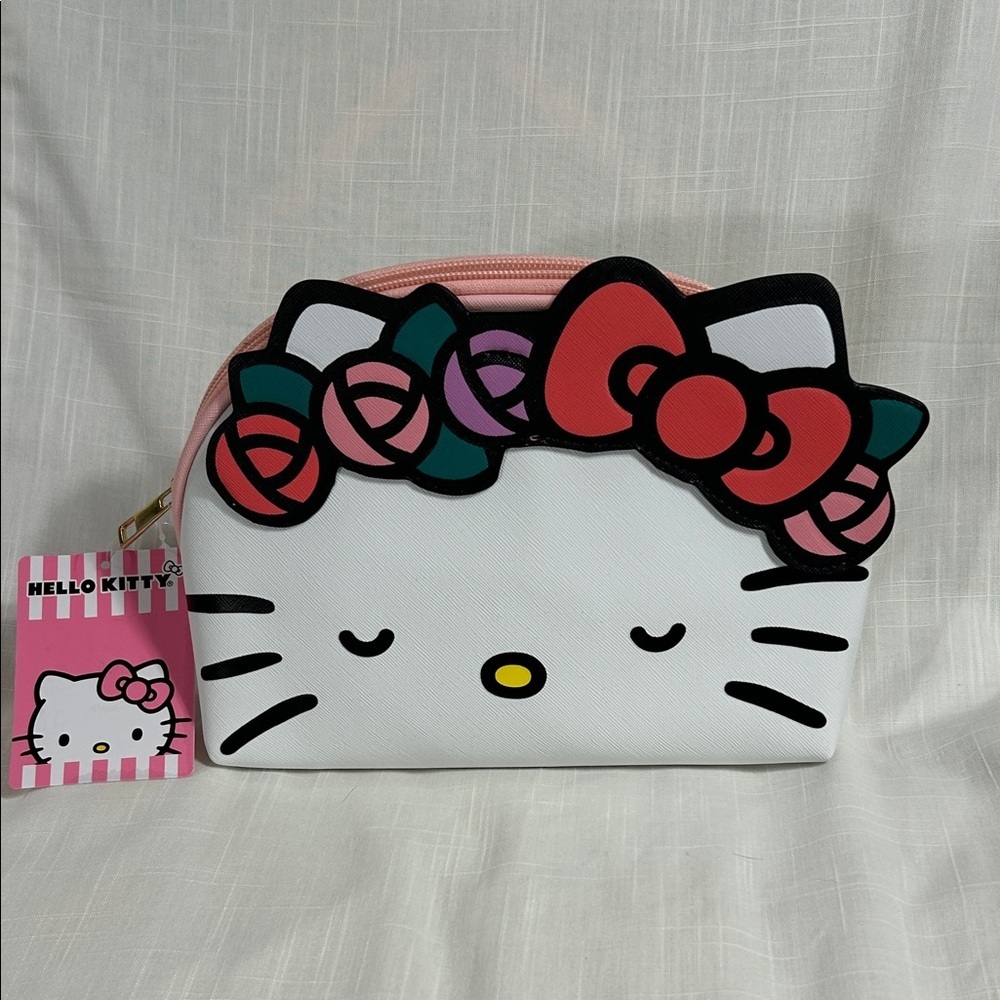 Hello Kitty Pink and Red Floral Pouch